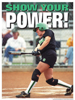 Girls Softball "Show Your Power" Motivational Poster - Fitnus