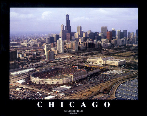 Soldier Field "Classic Aerial" Chicago Bears Poster Print - Aerial Views 2002