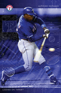 Alfonso Soriano "Locked on Target" Texas Rangers MLB Action Poster - Costacos 2004