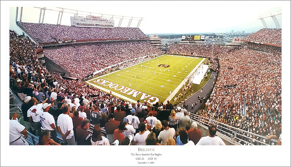 South Carolina Gamecocks Football "Believe" Williams-Brice Stadium Gameday Poster Print