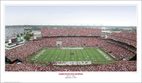 South Carolina Football "Gamecocks Dog Georgia" Panoramic Poster Print (9/11/2010)