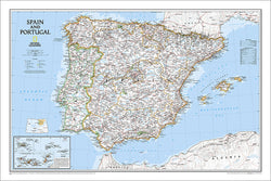 Map of Spain and Portugal National Geographic Classic Edition 22x33 Wall Map Poster - NG Maps