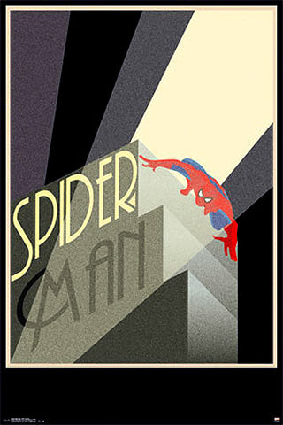 Spider-Man "Retro Spotlight" Art Deco-style 24x36 Collectible Wall Poster - Trends International