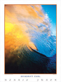 Surfing "Spindrift Curl" Ocean Wave Poster Print - Creation Captured Inc.
