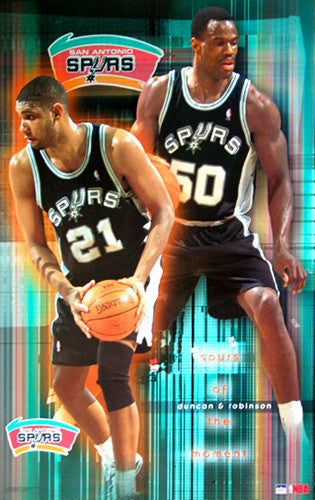 Tim Duncan and David Robinson "Spurs of the Moment" San Antonio Spurs Poster - Starline 2001