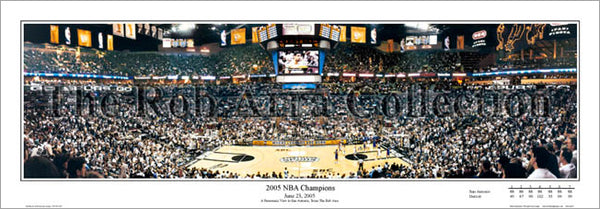 San Antonio Spurs 2005 NBA Champions AT&T Center Panoramic Poster Print - Everlasting Images