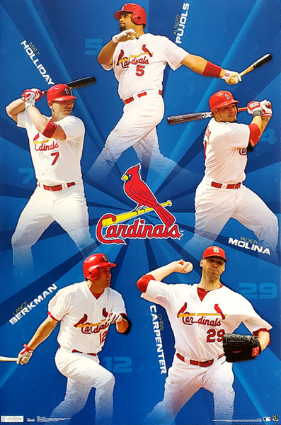 St. Louis Cardinals "Fab Five" Poster (Pujols, Yadier, Berkman, Holliday, Carpenter) - Costacos 2011