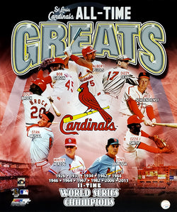 St. Louis Cardinals "All-Time Greats" (9 Legends, 11 World Series) Premium Poster Print - Photofile Inc.