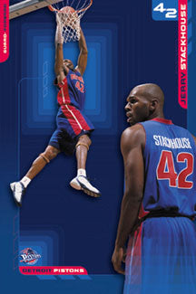 Jerry Stackhouse "42 In Blue" Detroit Pistons Poster - Costacos 2002