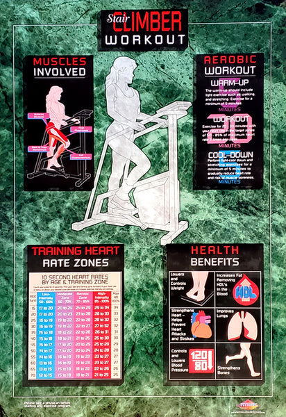 Stair Climber Workout Cardio Fitness Wall Chart Poster - Fitnus Corp.