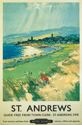 St. Andrews Scotland Vintage Golf Travel Poster Reprint (LMS Railways c.1948) - Front Line