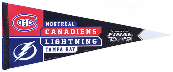 2021 NHL Stanley Cup Final Dueling Premium Pennant Montreal Canadiens Tampa Bay Lightning