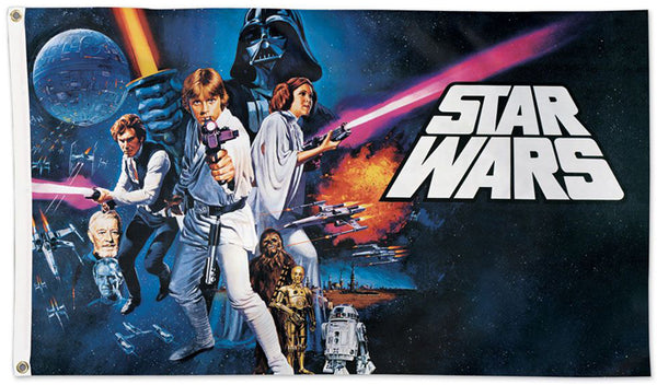 Star Wars 1977 Movie Poster Art Official 3'x5' DELUXE Banner Flag - Wincraft