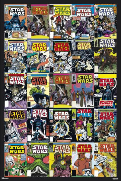 Star Wars Comic Book Covers Poster (25 Original 1977-1986 Cover Designs on One Poster) - Grupo Erik