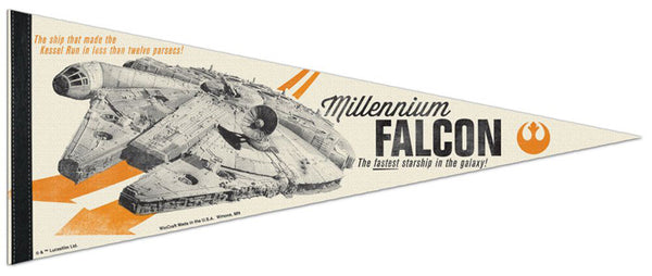Star Wars Millennium Falcon Original Trilogy Official Retro Premium Felt Pennant - Wincraft Inc.