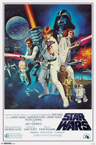 Star Wars Episode IV (1977) Official One-Sheet Movie Poster Reprint (24x36) - Trends International