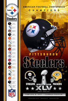 Pittsburgh Steelers "Super Season 2011" AFC Champions Super Bowl XLV Poster - Action Images