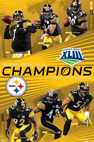 Pittsburgh Steelers Super Bowl XLIII (2009) Champions Commemorative Poster - Costacos