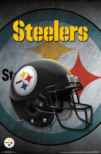 Pittsburgh Steelers Official NFL Football Team Helmet Logo Poster - Tr –  Sports Poster Warehouse
