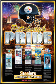 Pittsburgh Steelers "History of Victory" First 5 Super Bowl Championships Poster - A.I.
