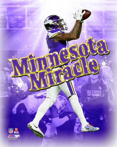 Stefon Diggs "Minnesota Miracle" (2018 Playoff Catch) Premium Poster Print - Photofile 16x20