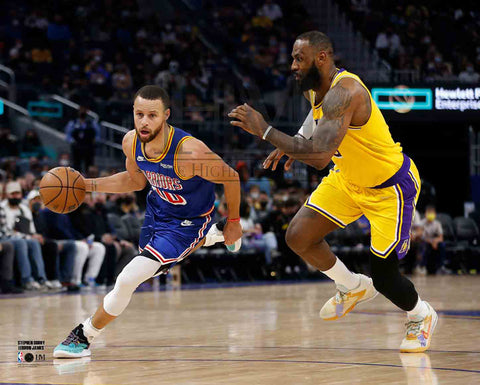 Stephen Curry vs. LeBron James Golden State Warriors vs. Lakers Premium 16x20 NBA Basketball Poster Print