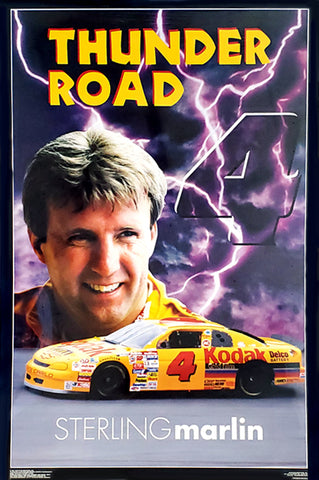Sterling Marlin "Thunder Road" NASCAR Classic Vintage Original Racing Superstar Poster - Costacos Brothers 1995