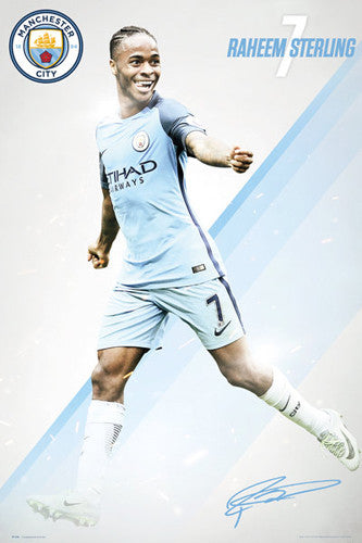 Raheem Sterling "Signature Series" Manchester City FC Official EPL Football Poster - GB Eye 2016/17