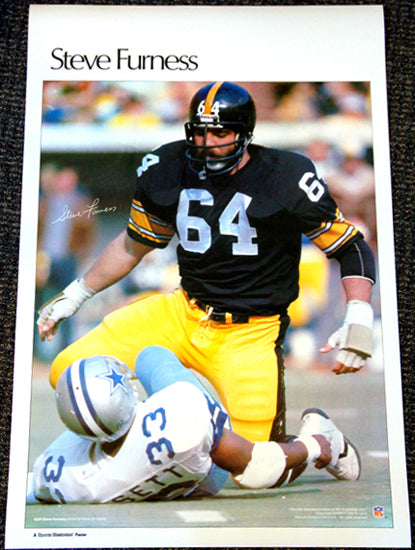 Steve Furness "Superstar" Pittsburgh Steelers Vintage Original Poster - Sports Illustrated by Marketcom 1978
