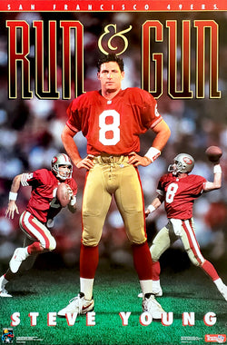 Steve Young "Run and Gun" San Francisco 49ers NFL Football Poster - Costacos Brothers 1993