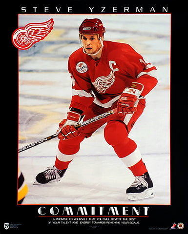 Steve Yzerman "Commitment" Detroit Red Wings Poster - Norman James 1998