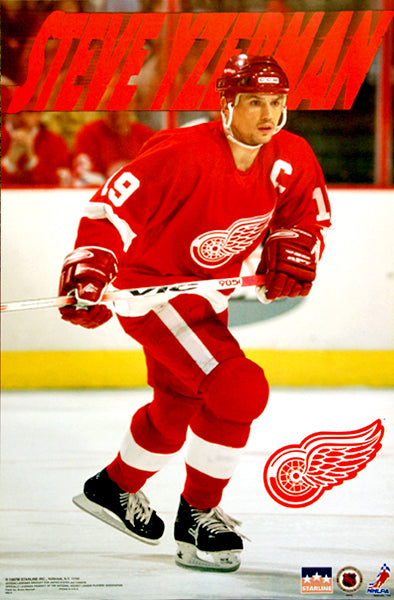 Steve Yzerman "Action" Detroit Red Wings NHL Hockey Action Poster - Starline 1997