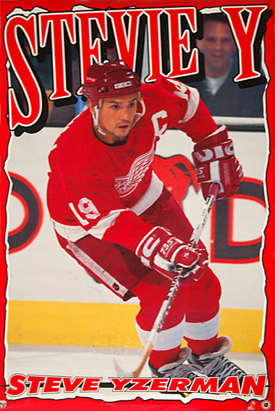 Steve Yzerman "Stevie Y" Detroit Red Wings NHL Action Poster - Norman James Corp. 1995
