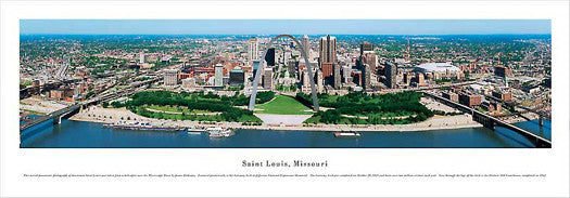 St. Louis, Missouri "Arch and Beyond" Panoramic Skyline Poster - Blakeway