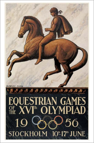 Stockholm 1956 Equestrian Olympic Games Official Poster Reproduction - Olympic Museum
