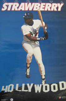 Darryl Strawberry "Hollywood" Los Angeles Dodgers MLB Baseball Poster - Costacos 1992