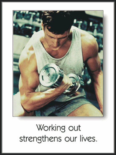 Men's Fitness "Strengthens Our Lives" Dumbbell Workout Motivational Poster - Fitnus