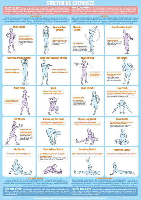 Stretching Fitness Posters – Sports Poster Warehouse