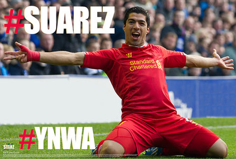 Luis Suarez "YNWA" Liverpool FC Goal Celebration Soccer Poster - Starz 2014 (#49)
