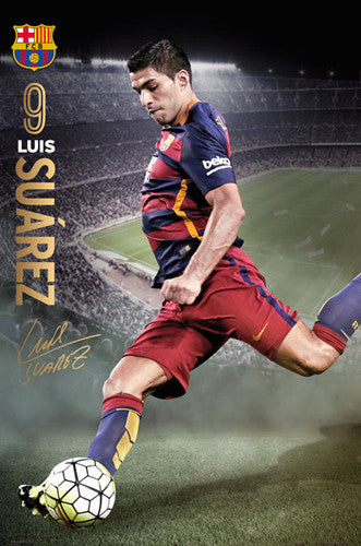 Luis Suarez "Game Night" FC Barcelona Signature Series Official Poster - GB Eye 2015/16