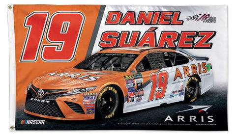 Daniel Suarez NASCAR Arris #19 Official HUGE 3'x5' Deluxe-Edition FLAG - Wincraft
