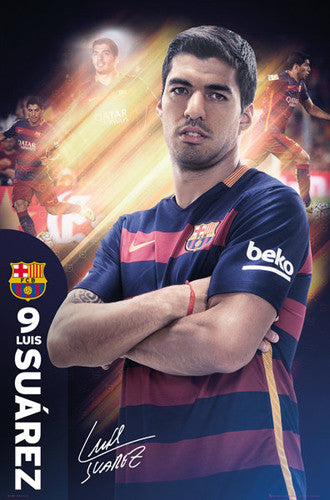 Luis Suarez "The One" FC Barcelona Signature Series Official Poster - GB Eye 2015/16