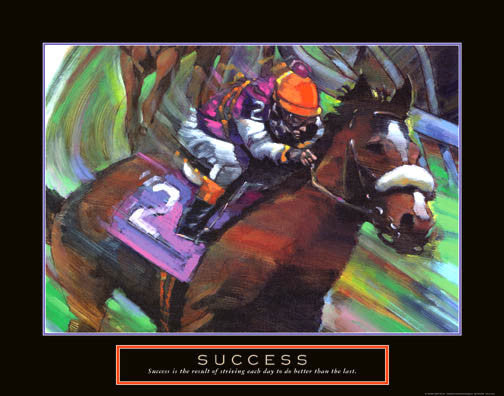 Horse Racing "Success" Motivational Poster - Front Line