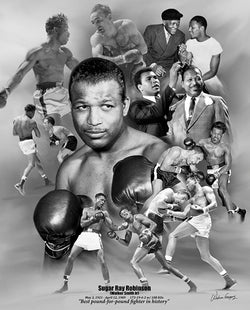 Sugar Ray Robinson "Pound for Pound" Boxing Commemorative Poster Print - Wishum Gregory