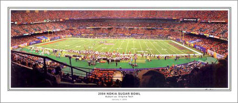 Auburn Tigers vs. Virginia Tech Hokies 2004 Sugar Bowl (Jan. 3, 2005) Panoramic Poster Print - SPI