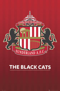 Sunderland AFC "The Black Cats" Team Crest Poster - GB Eye