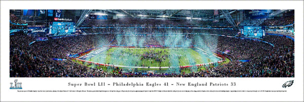 Philadelphia Eagles Super Bowl LII (2018) Champions Panoramic Poster Print - Blakeway Worldwide