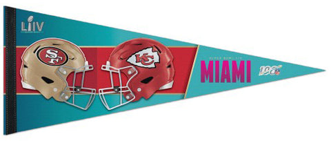 Super Bowl LIV "Dueling Helmets" (49ers vs. Chiefs) Premium Felt Commemorative Pennant - Wincraft 2020