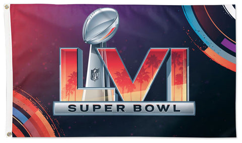 Super Bowl LVI (Los Angeles 2/13/2022) Official Game Logo Deluxe-Edition 3'x5' Flag - Wincraft Inc.