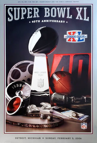 Super Bowl XL (Detroit 2006) Official Theme Art Event Poster - Action Images